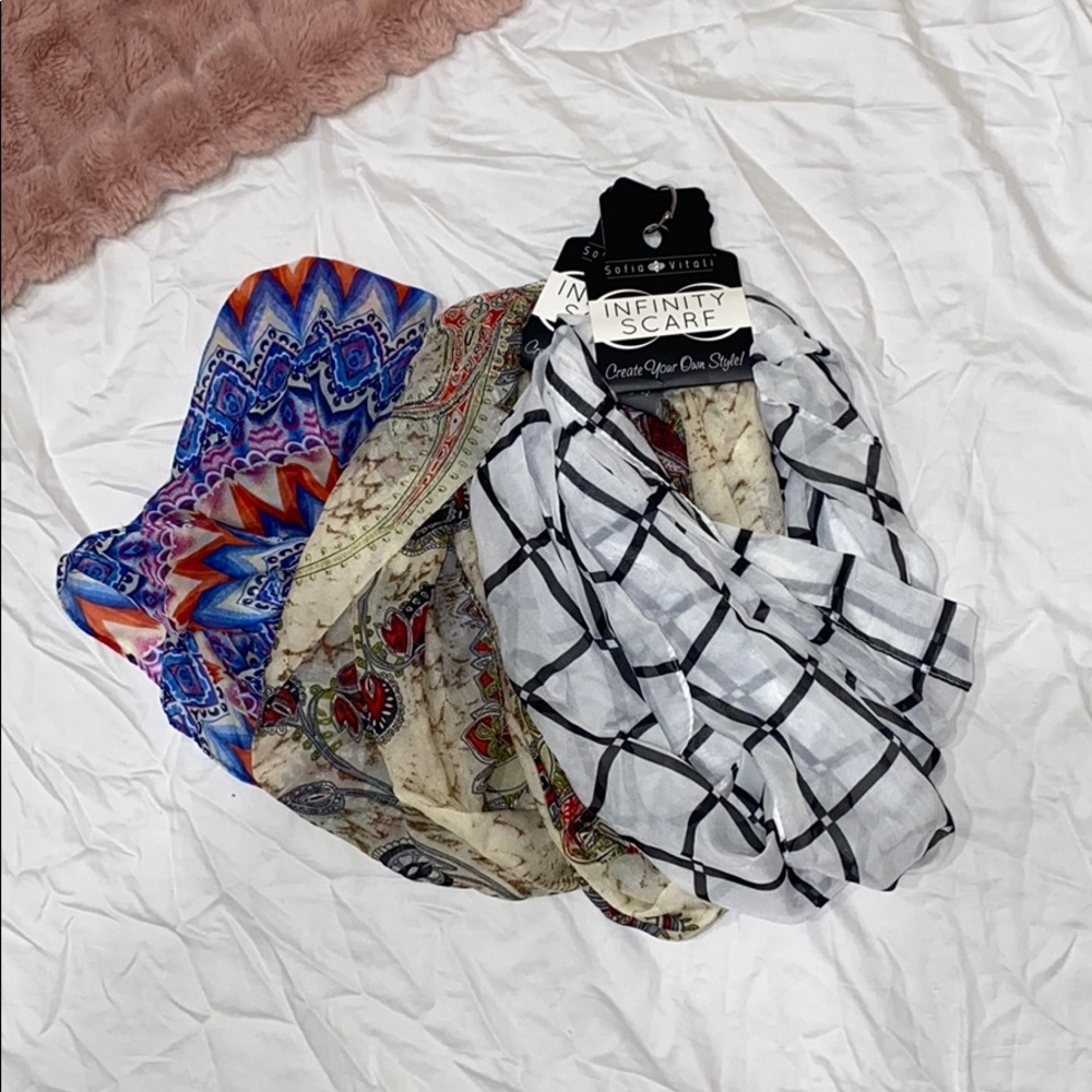 Brand New 3 Pack Infinity Scarves Variety Pack